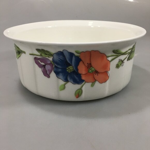 Villeroy & Boch Amapola Porcelain Ribbed Casserole Souffle Dish 2 Qt 8.5 x 3.5" - Picture 1 of 8